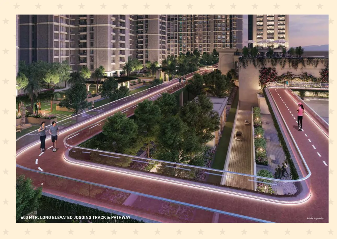 600 metre elevated jogging track at Sai World Dreams