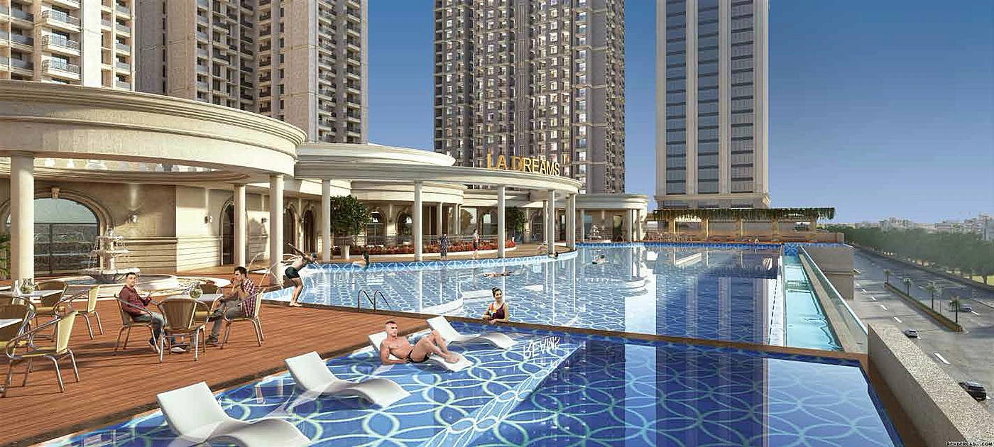 Leisure pool and lap pool with sunken pool bar at Sai World Dreams